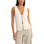 Rhythm 02. WOMENS APPAREL - WOMENS VEST - WOMENS VEST CASUAL Women's Adele Longline Knit Vest WHITE