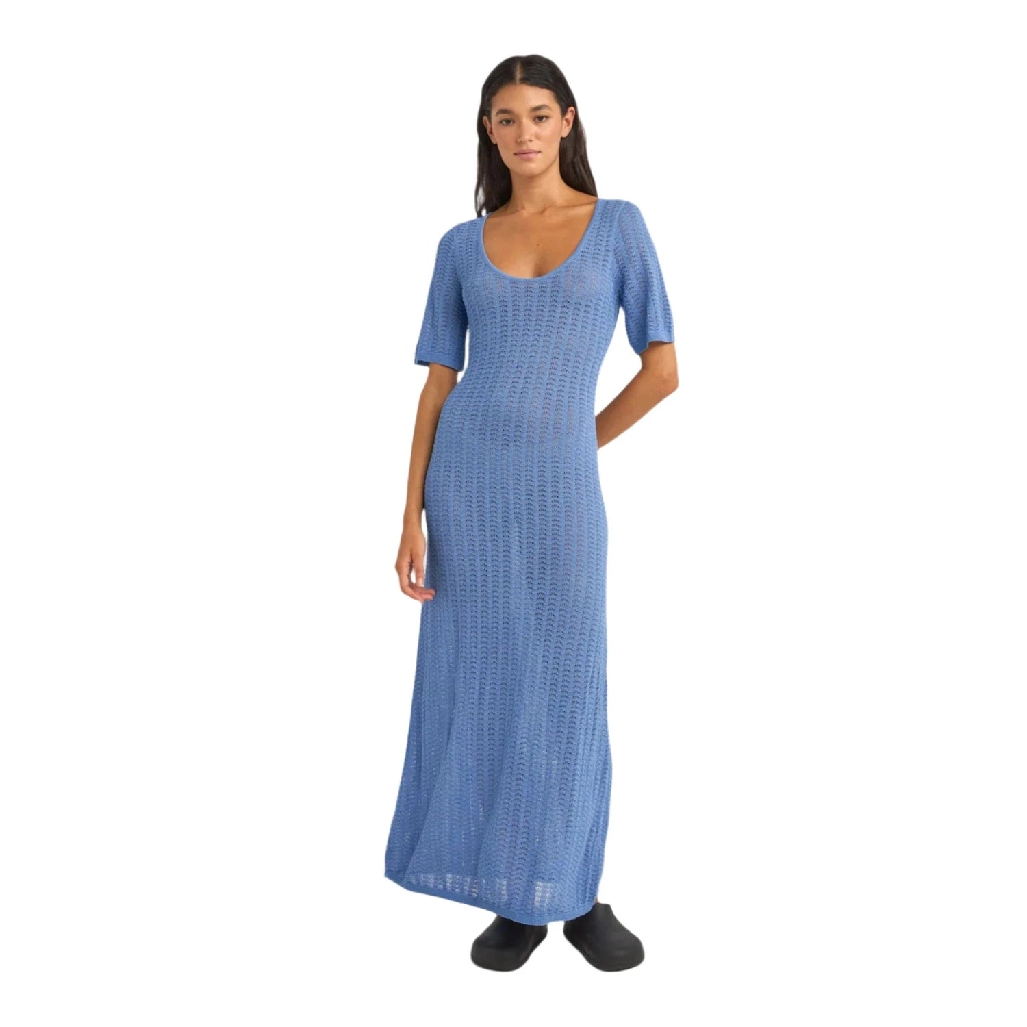 Rhythm 02. WOMENS APPAREL - WOMENS DRESS|SKIRT - WOMENS DRESS CASUAL Women's Georgia Short-Sleeve Knit Maxi BLUE