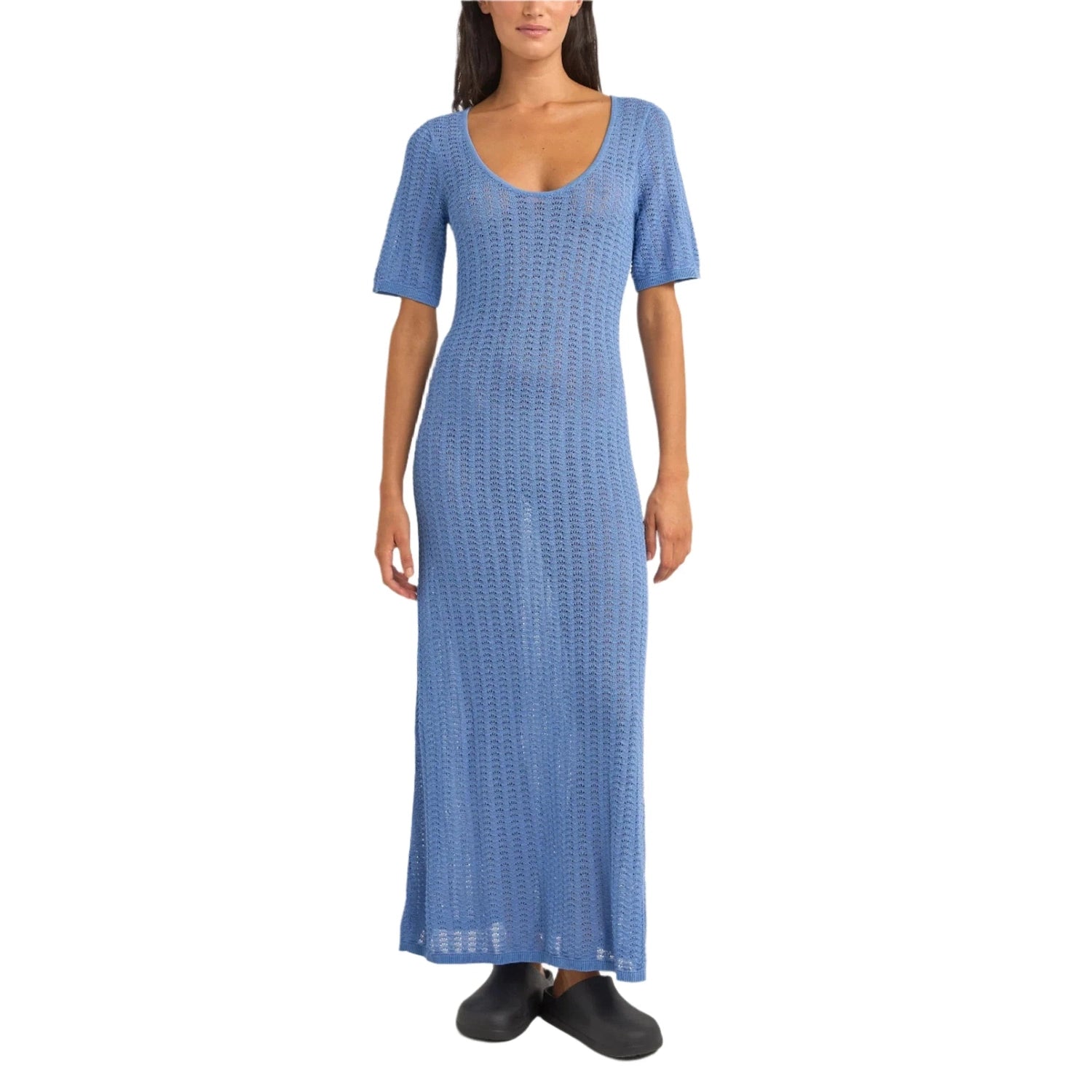 Rhythm 02. WOMENS APPAREL - WOMENS DRESS|SKIRT - WOMENS DRESS CASUAL Women's Georgia Short-Sleeve Knit Maxi BLUE