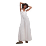 Rhythm 02. WOMENS APPAREL - WOMENS DRESS|SKIRT - WOMENS JUMPERS Women's Kiki Wide Leg Jumpsuit WHITE