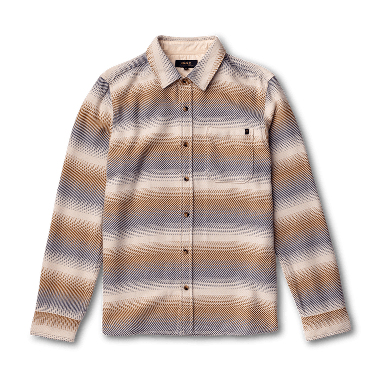 Roark 01. MENS APPAREL - MENS LS SHIRTS - MENS LS BUTTON UP Crossroads Organic Cotton Flannel SRB STRIPE BONE