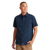 Roark 01. MENS APPAREL - MENS SS SHIRTS - MENS SS BUTTON UP Men's Journey Short Sleeve Button Up Shirt NVD NAVY DOBBY