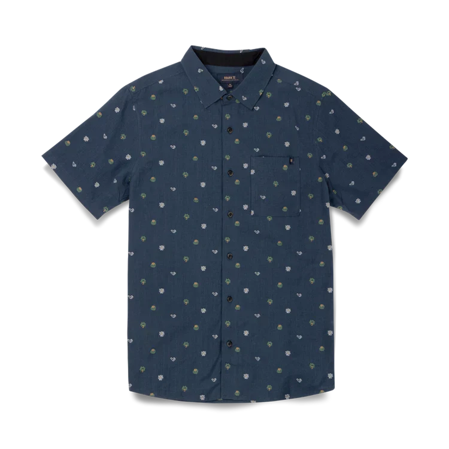 Roark 01. MENS APPAREL - MENS SS SHIRTS - MENS SS BUTTON UP Men's Journey Short Sleeve Button Up Shirt NVD NAVY DOBBY