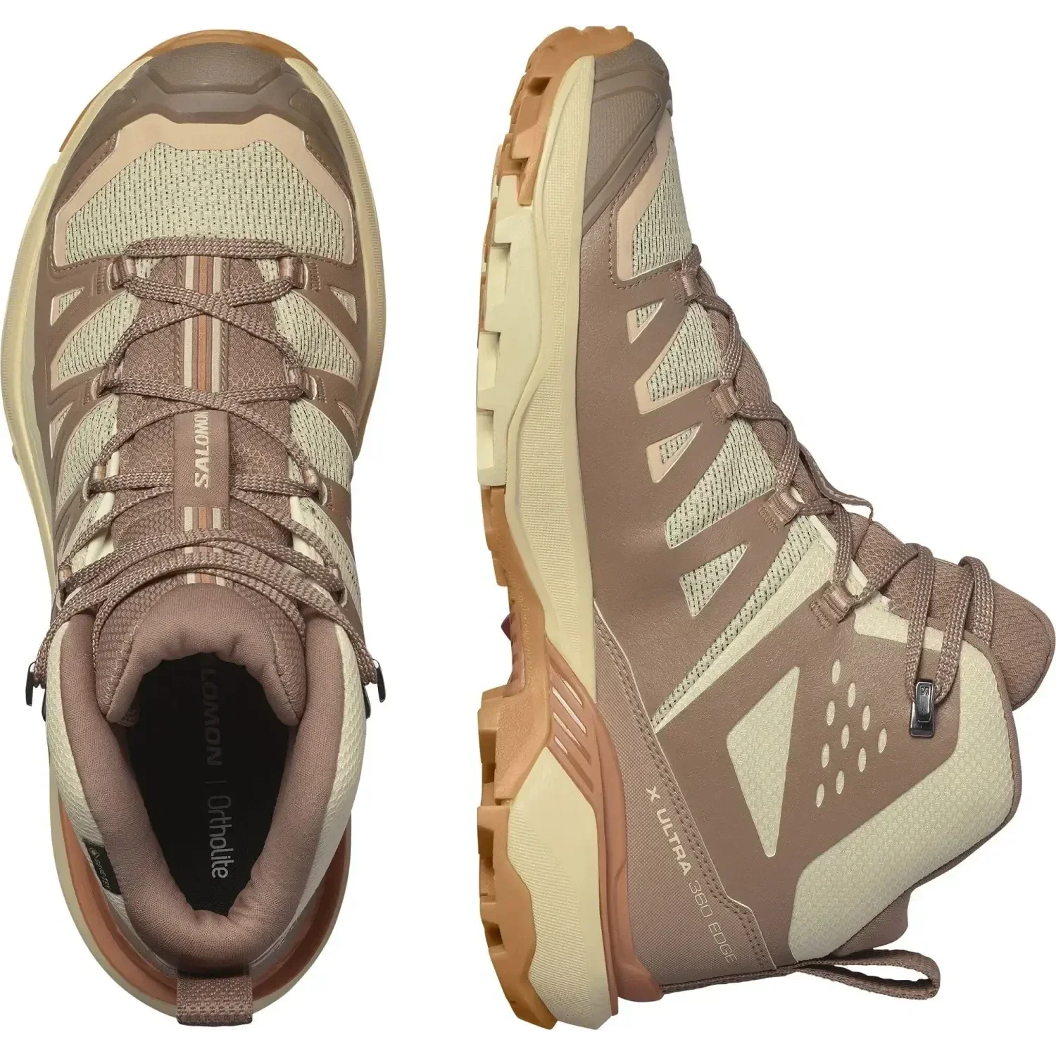 Salomon 05. WOMENS FOOTWEAR - WOMENS BOOTS - WOMENS BOOTS HIKING Women's X Ultra 360 Edge Mid SHORTBREAD|RAW UMBER|PRAIRIE SUNSET