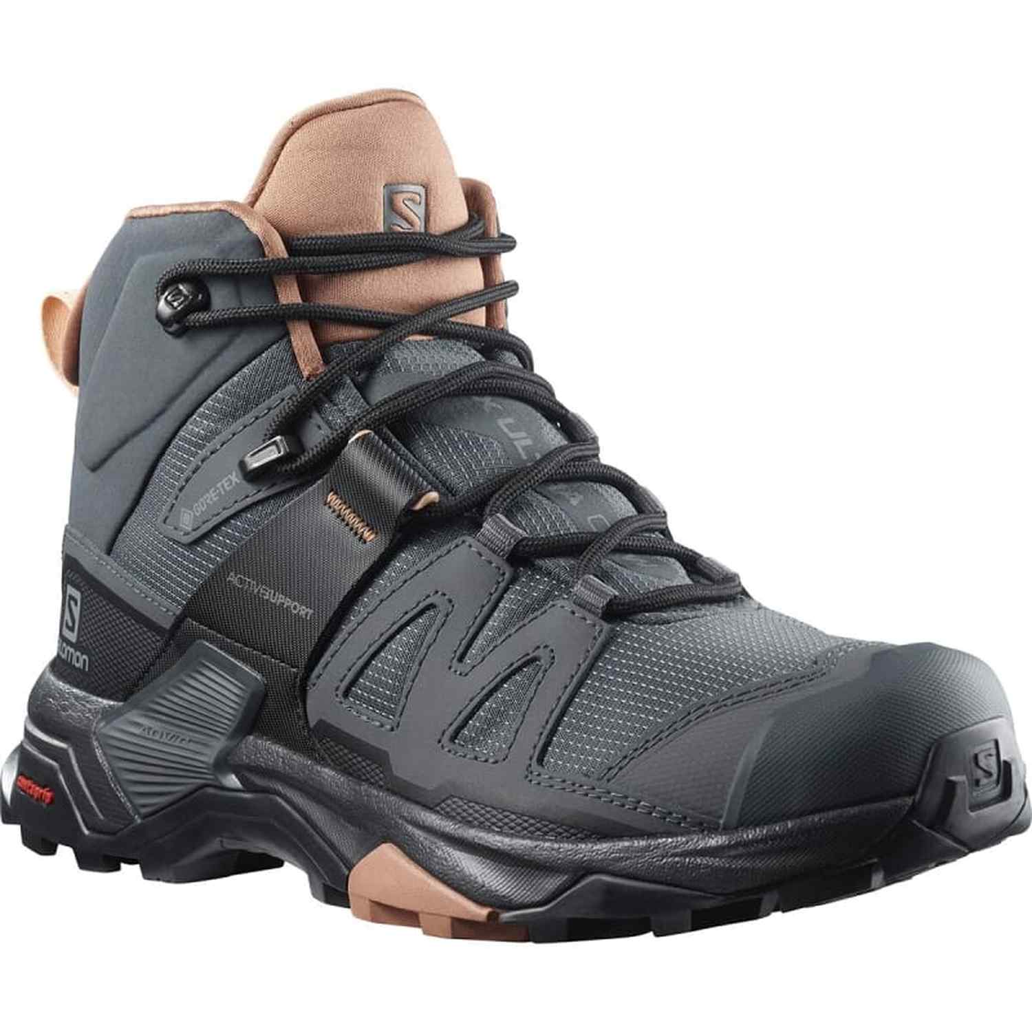 Salomon WOMENS FOOTWEAR - WOMENS BOOTS - WOMENS BOOTS HIKING Women's X Ultra 4 Mid Gore-Tex EBONY|MOCHA MOUSSE|ALMOND CREAM