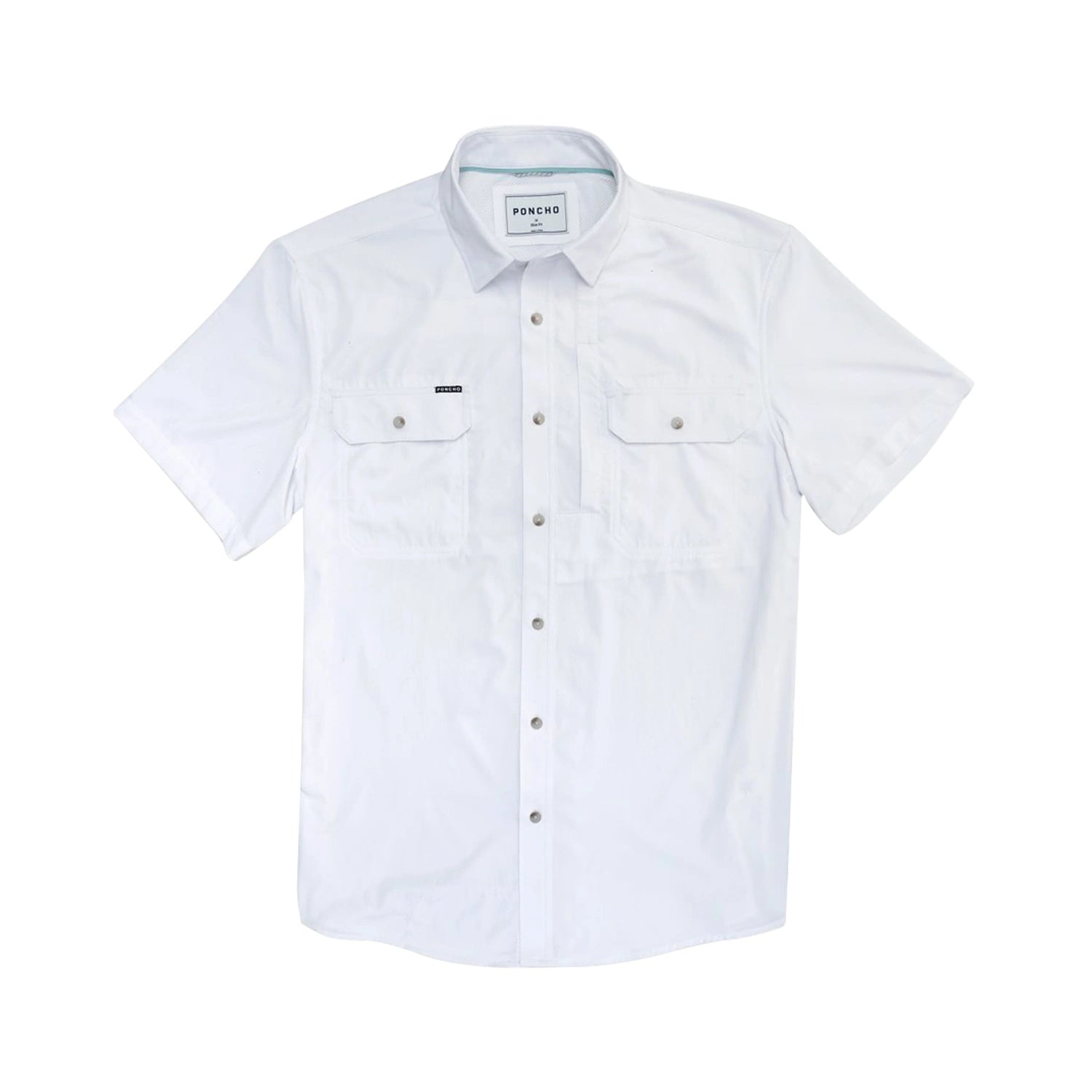 Poncho Outdoors 01. MENS APPAREL - MENS SS SHIRTS - MENS SS BUTTON UP Men's Original Short Sleeve THE SALTY DOG|WHITE | REGULAR: