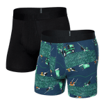 Saxx 01. MENS APPAREL - MENS UNDERWEAR - MENS UNDERWEAR Men's DropTemp® Cooling Cotton Boxer Brief Fly (2 Pack) BCB BUZZCUT|BLACK