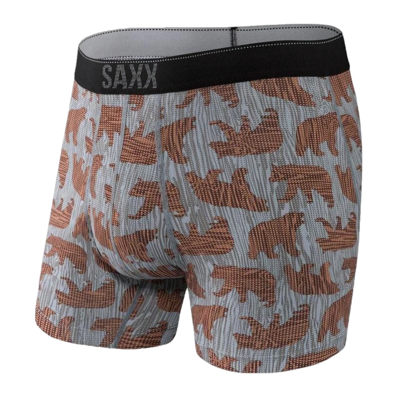 Saxx 01. MENS APPAREL - MENS UNDERWEAR - MENS UNDERWEAR Men's Quest Boxer Brief GGG GREY GRIZZLY GRAIN