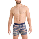 Saxx 01. MENS APPAREL - MENS UNDERWEAR - MENS UNDERWEAR Men's Quest Quick-Dry Mesh Boxer Brief MOM MOSAIC TROUT-MARITIME