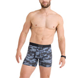 Saxx 01. MENS APPAREL - MENS UNDERWEAR - MENS UNDERWEAR Men's Quest Quick-Dry Mesh Boxer Brief WAC WATERDROP CAMO-BLACK