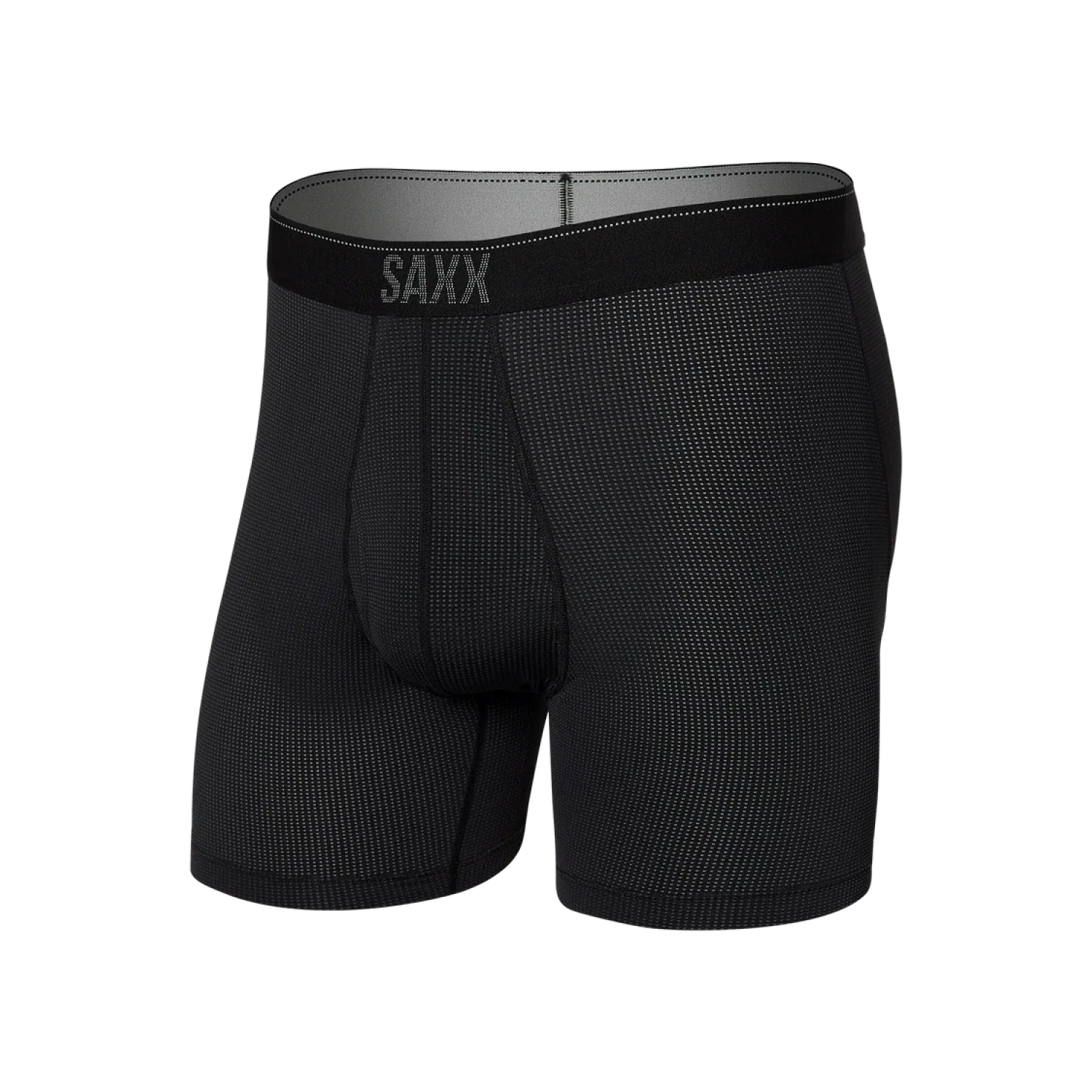 Saxx 01. MENS APPAREL - MENS UNDERWEAR - MENS UNDERWEAR Men's Quest Quick-Dry Mesh Boxer Brief BL2 BLACK II