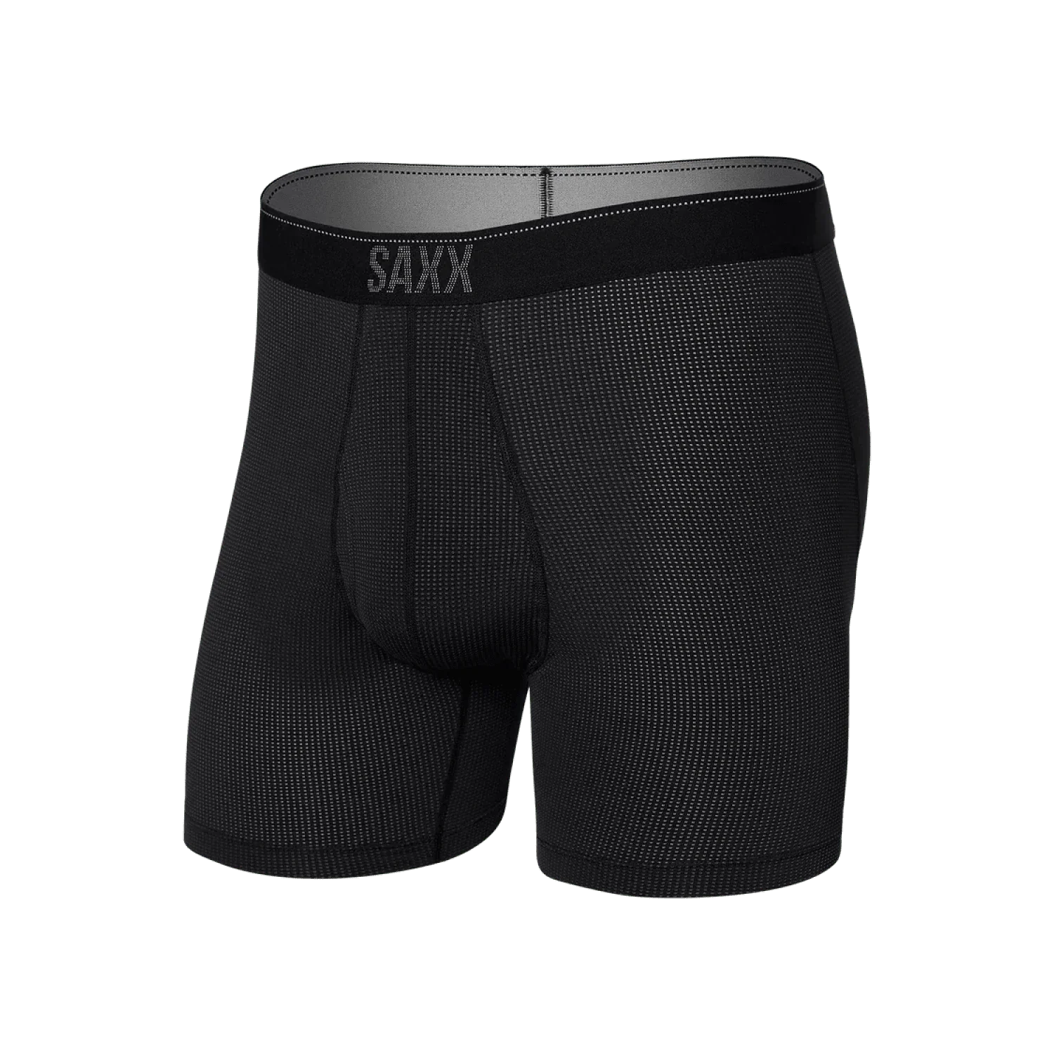 Saxx 01. MENS APPAREL - MENS UNDERWEAR - MENS UNDERWEAR Men's Quest Quick-Dry Mesh Boxer Brief BL2 BLACK II