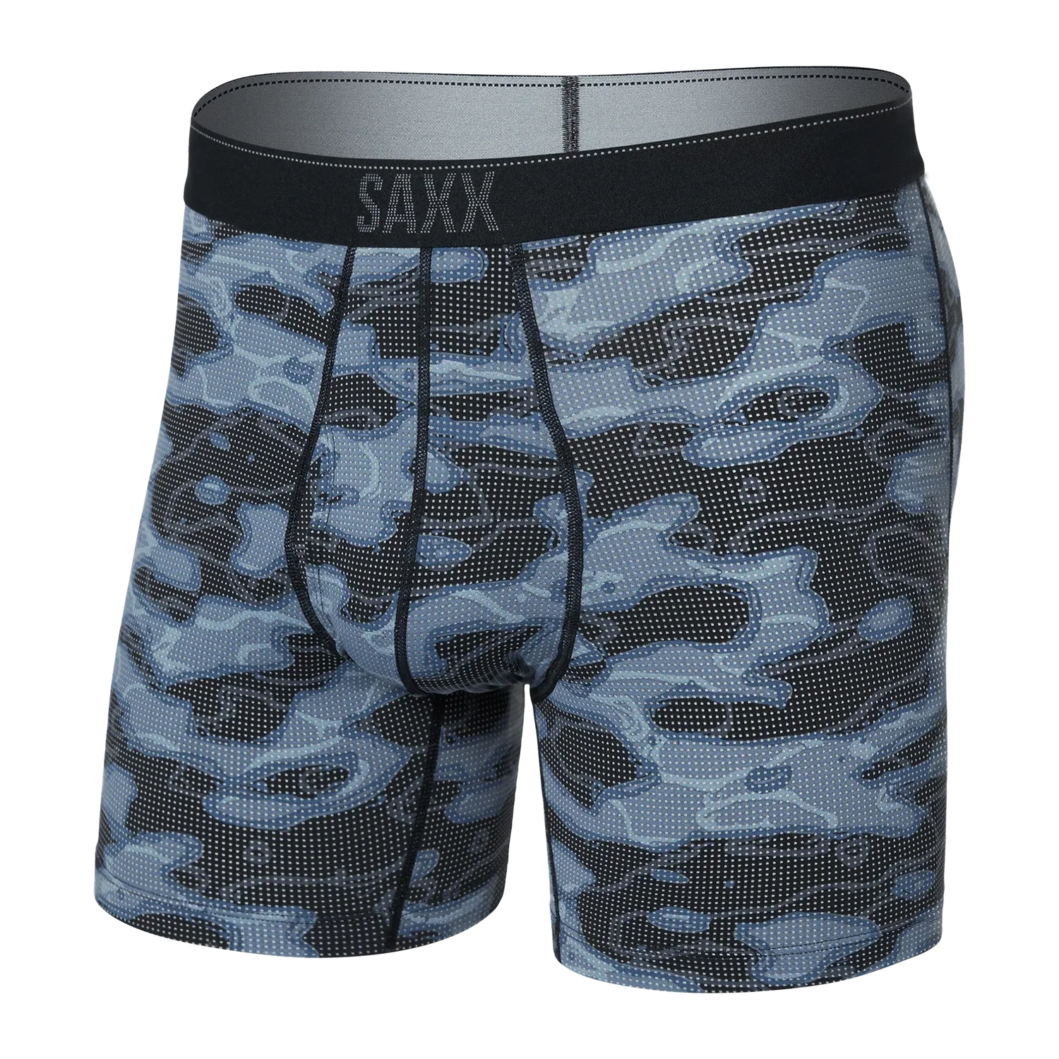 Saxx 01. MENS APPAREL - MENS UNDERWEAR - MENS UNDERWEAR Men's Quest Quick-Dry Mesh Boxer Brief WAC WATERDROP CAMO-BLACK