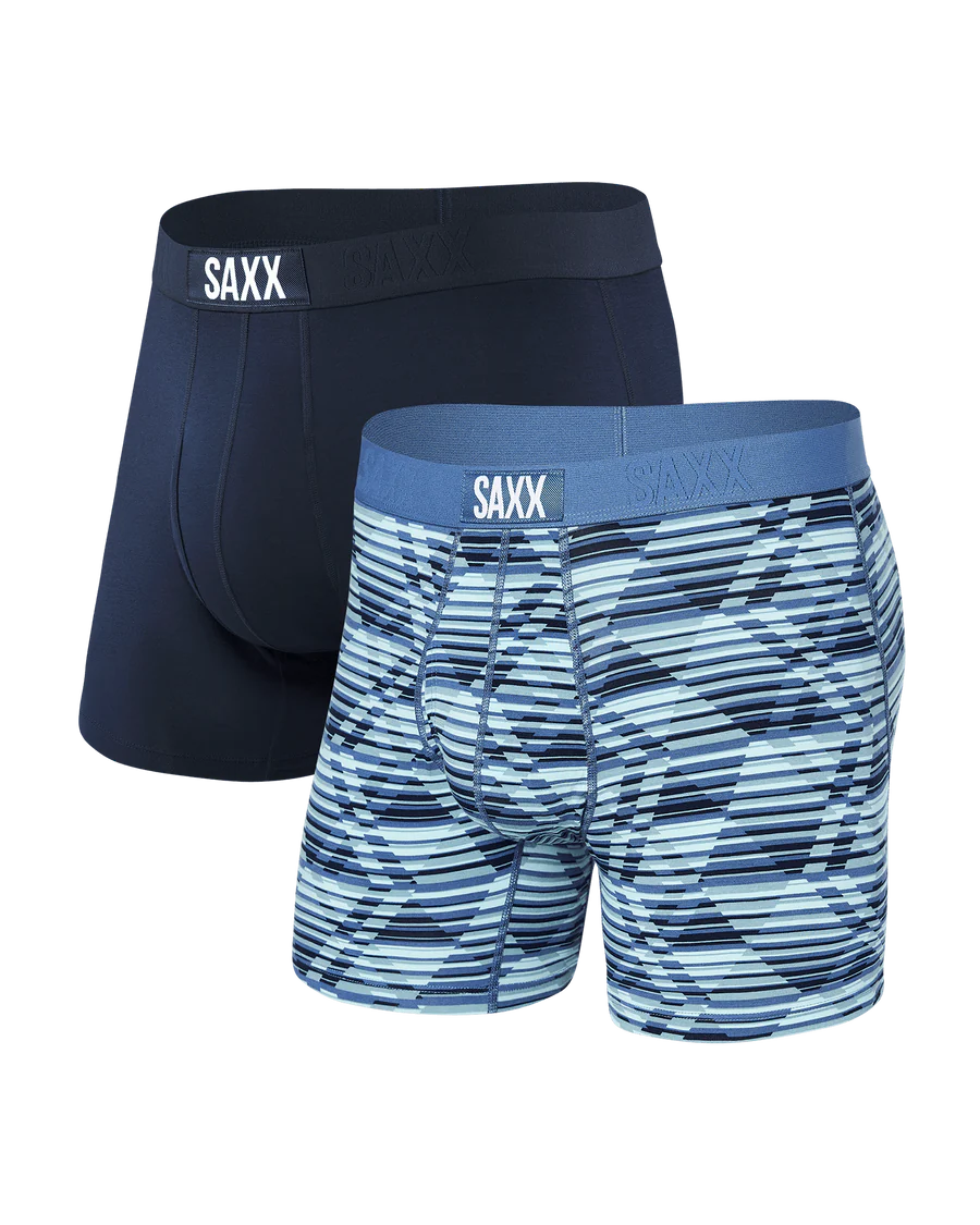 Saxx 01. MENS APPAREL - MENS UNDERWEAR - MENS UNDERWEAR Men's Quest Quick-Dry Mesh Boxer Brief 2-Pack DAN DAZED ARGYLE NAVY: