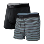 Saxx 01. MENS APPAREL - MENS UNDERWEAR - MENS UNDERWEAR Men's Quest Quick-Dry Mesh Boxer Brief 2-Pack SBI SUNRISE STRIPE | BLACK II: XS