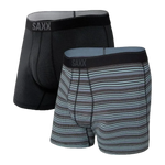 Saxx 01. MENS APPAREL - MENS UNDERWEAR - MENS UNDERWEAR Men's Quest Quick-Dry Mesh Boxer Brief 2-Pack SBI SUNRISE STRIPE | BLACK II