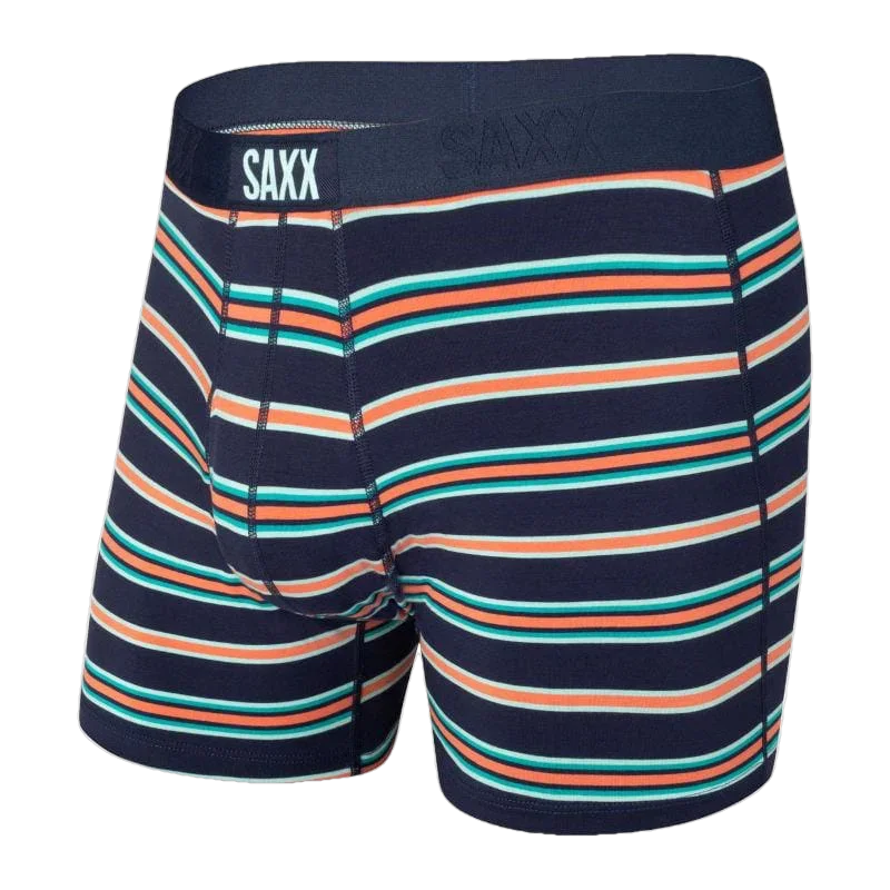 Saxx 01. MENS APPAREL - MENS UNDERWEAR - MENS UNDERWEAR Men's Ultra Super Soft Boxer Brief VSN NAVY VISTA STRIPE