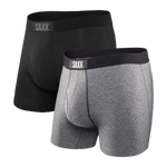 Saxx 01. MENS APPAREL - MENS UNDERWEAR - MENS UNDERWEAR Men's Ultra Boxer brief 2-pack BSP BLACK | GREY