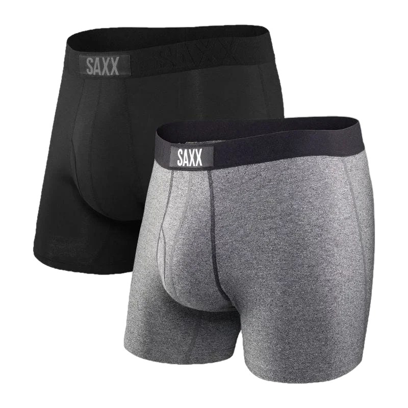 Saxx 01. MENS APPAREL - MENS UNDERWEAR - MENS UNDERWEAR Men's Ultra Boxer brief 2-pack BSP BLACK | GREY