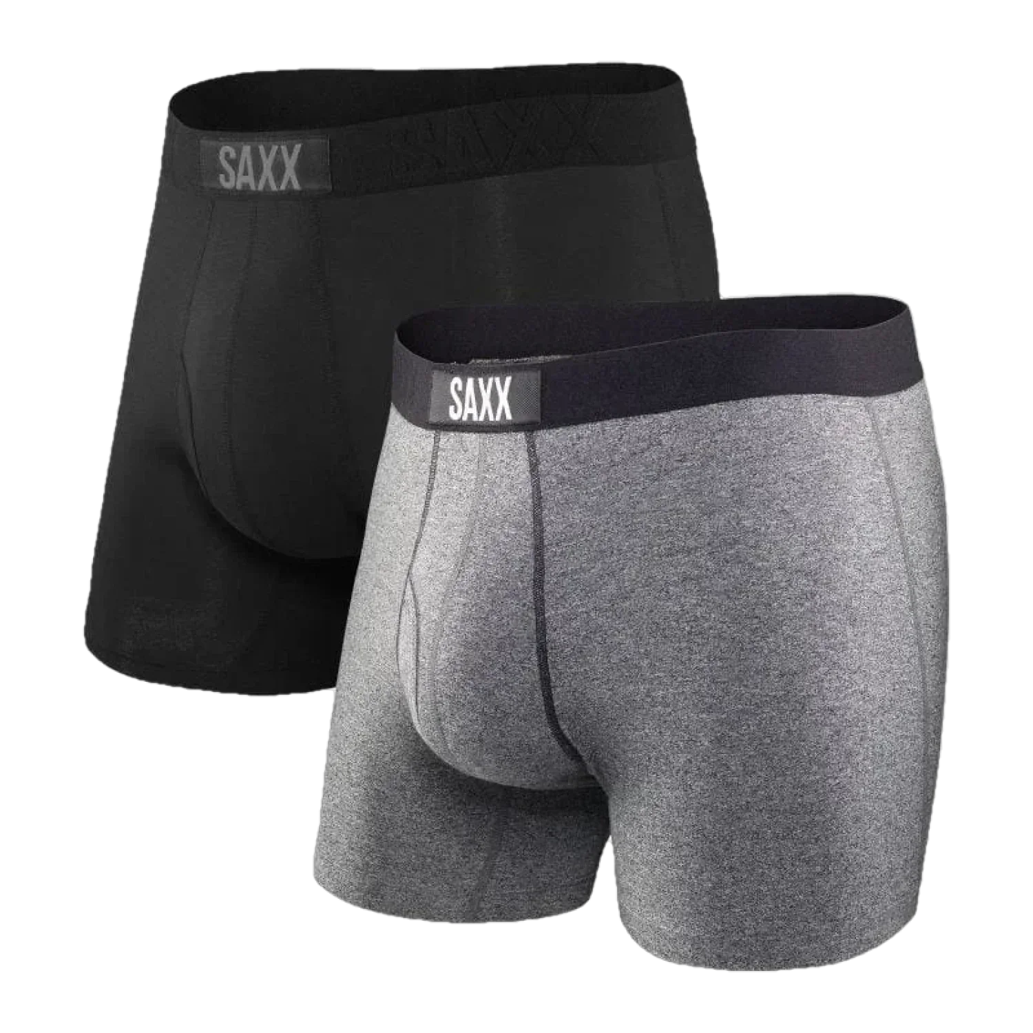 Saxx 01. MENS APPAREL - MENS UNDERWEAR - MENS UNDERWEAR Men's Ultra Boxer Brief Fly 2-pack BSP BLACK|GREY XXL