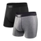 Saxx 01. MENS APPAREL - MENS UNDERWEAR - MENS UNDERWEAR Men's Ultra Boxer Brief Fly 2-pack BSP BLACK|GREY XXL