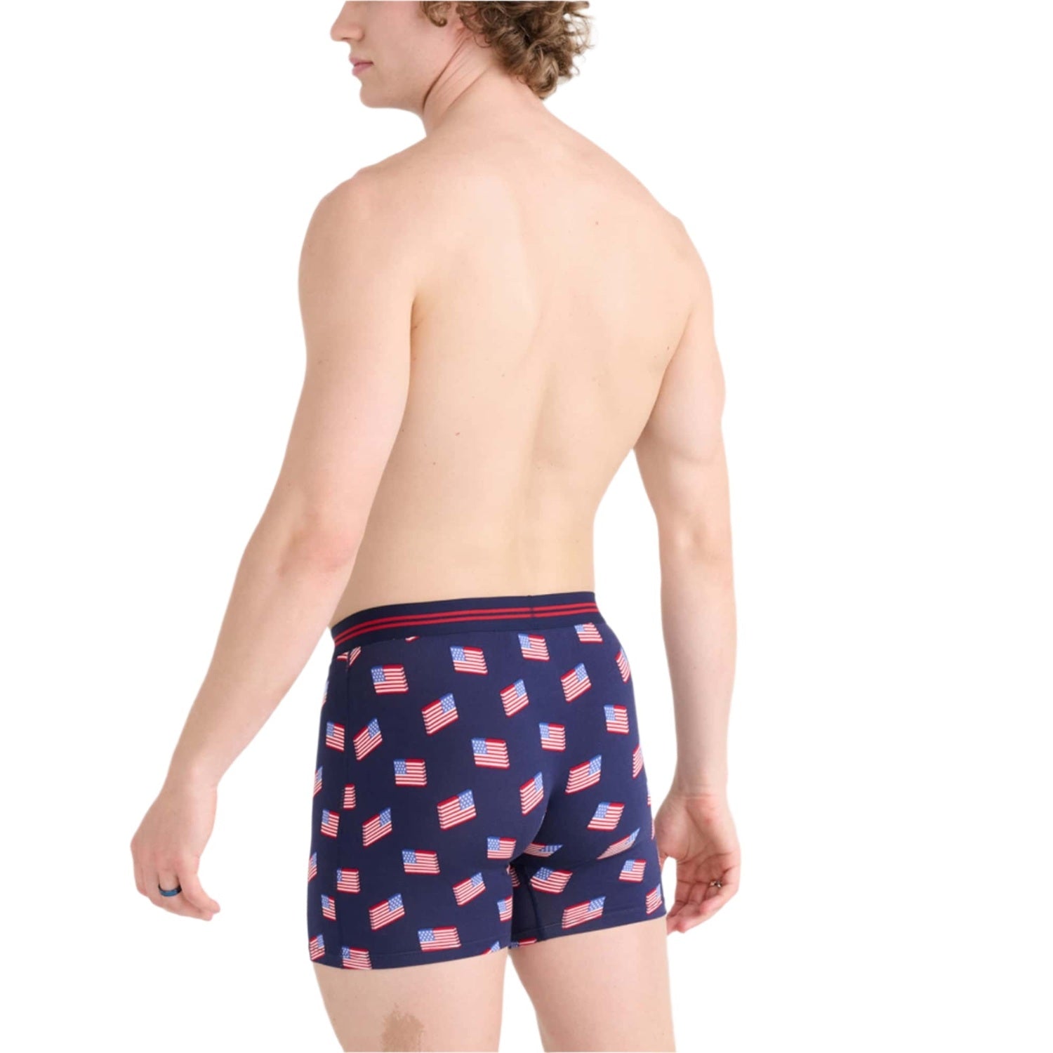 Saxx 01. MENS APPAREL - MENS UNDERWEAR - MENS UNDERWEAR Men's Ultra Super Soft Boxer Brief SAS STARS AND STRIPES- NAVY