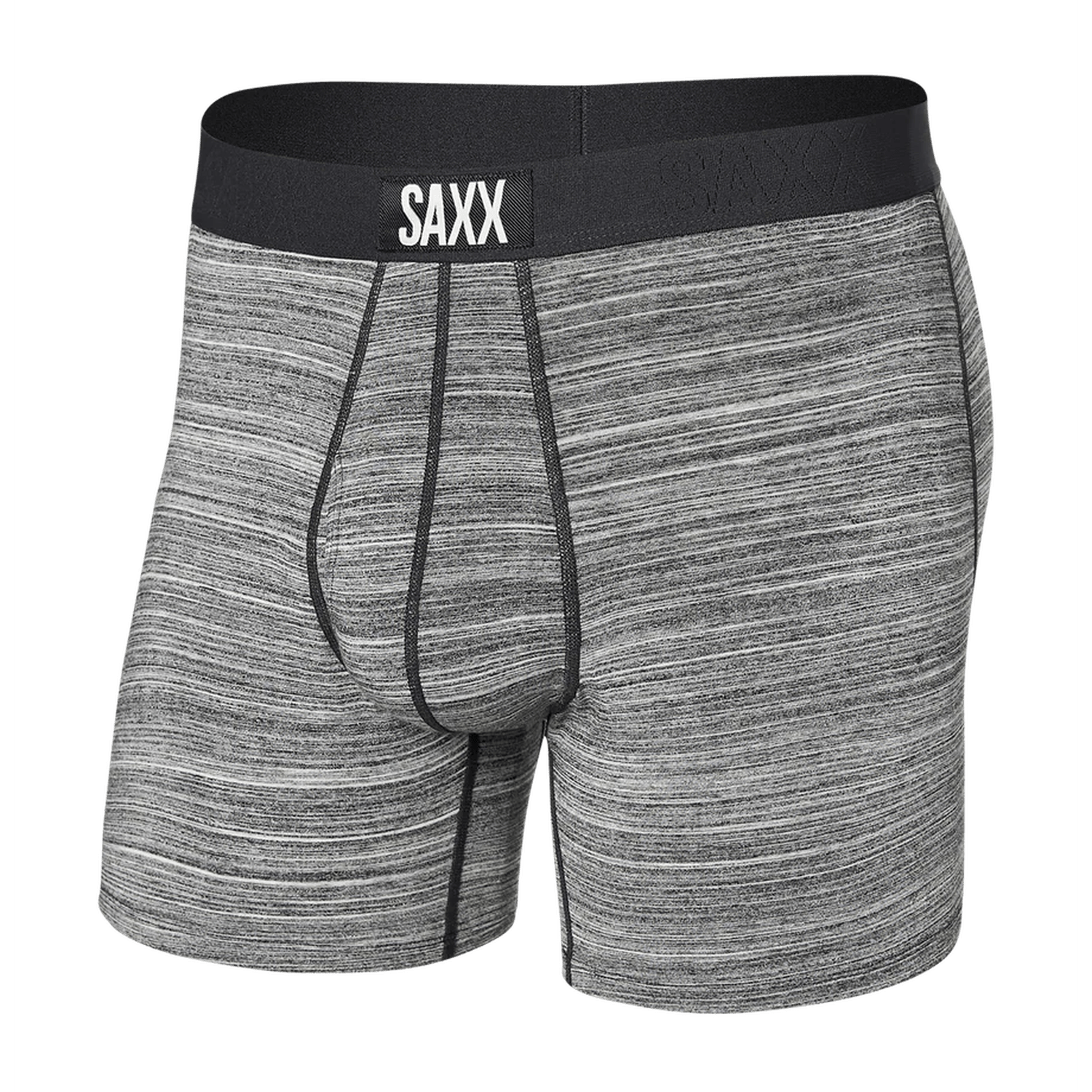 Saxx 01. MENS APPAREL - MENS UNDERWEAR - MENS UNDERWEAR Men's Ultra Super Soft Boxer Brief SDS SPACEDYE STRIPE-GREY MLTI