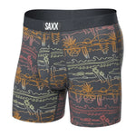 Saxx 01. MENS APPAREL - MENS UNDERWEAR - MENS UNDERWEAR Men's Ultra Super Soft Boxer Brief SRT SUMMER ROADTRIP-EBONY