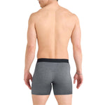Saxx 01. MENS APPAREL - MENS UNDERWEAR - MENS UNDERWEAR Men's Vibe Xtra Soft Comfort Boxer Brief Fly 2-Pack BLG BLACK DARK GREY HEATHER