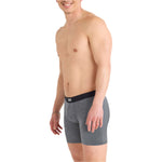 Saxx 01. MENS APPAREL - MENS UNDERWEAR - MENS UNDERWEAR Men's Vibe Xtra Soft Comfort Boxer Brief Fly 2-Pack BLG BLACK DARK GREY HEATHER