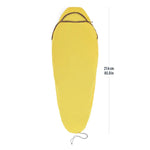 Sea to Summit 12. HARDGOODS - CAMP|HIKE|TRAVEL - CAMP ACCESSORIES Reactor Sleeping Bag Liner - Standard Mummy with Drawcord - Sulphur Yellow