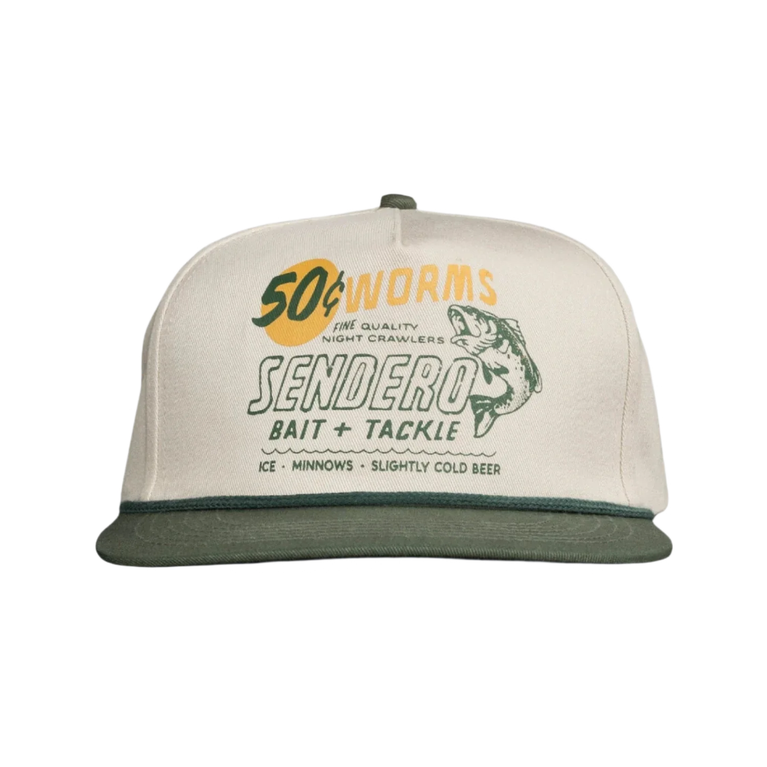 Sendero Provisions Co. 11. HATS - HATS BILLED - HATS BILLED 50 Cent Worms Hat WHITE OS