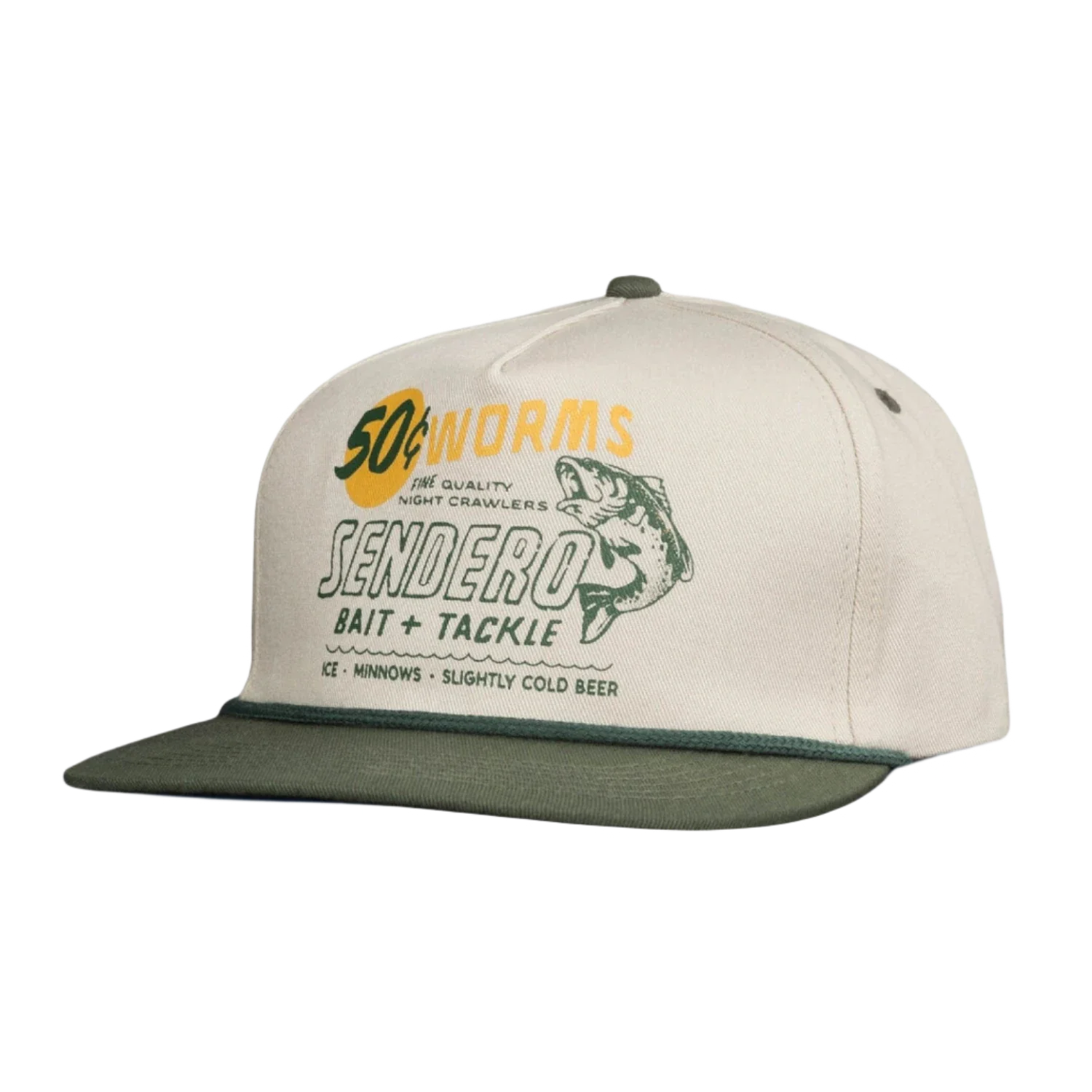 Sendero Provisions Co. 11. HATS - HATS BILLED - HATS BILLED 50 Cent Worms Hat WHITE OS