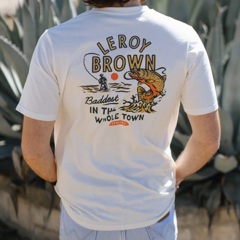 Sendero Provisions Co. 01. MENS APPAREL - MENS T-SHIRTS - MENS T-SHIRT SS Leroy Brown T-Shirt VINTAGE WHITE