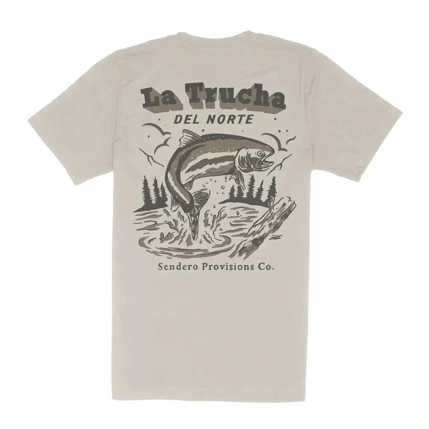 Sendero Provisions Co. 01. MENS APPAREL - MENS T-SHIRTS - MENS T-SHIRT SS Men's Del Norte T-Shirt VINTAGE WHITE|GREEN PRINT