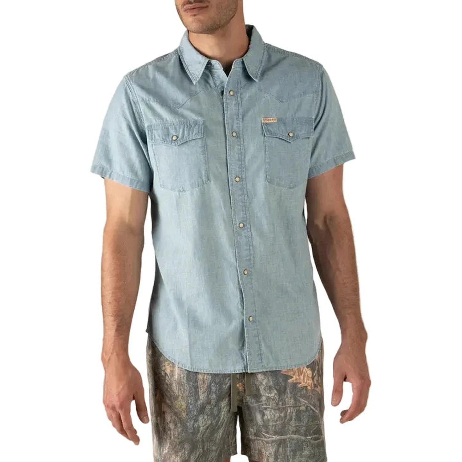 Men’s The Wyatt Pearl Snap Short Sleeve Denim Shirt Sendero