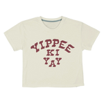 Sendero Provisions Co. 02. WOMENS APPAREL - WOMENS SS SHIRTS - WOMENS SS CASUAL Women's Yippee Ki Yay Crop Tee VINTAGE WHITE