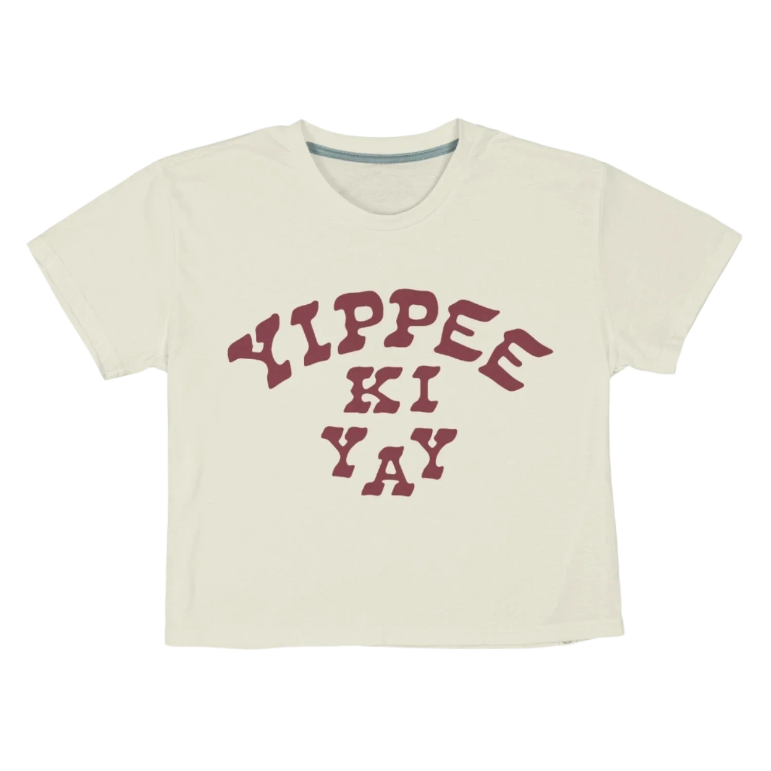 Sendero Provisions Co. 02. WOMENS APPAREL - WOMENS SS SHIRTS - WOMENS SS CASUAL Women's Yippee Ki Yay Crop Tee VINTAGE WHITE