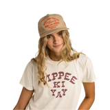 Sendero Provisions Co. 02. WOMENS APPAREL - WOMENS SS SHIRTS - WOMENS SS CASUAL Women's Yippee Ki Yay Crop Tee VINTAGE WHITE