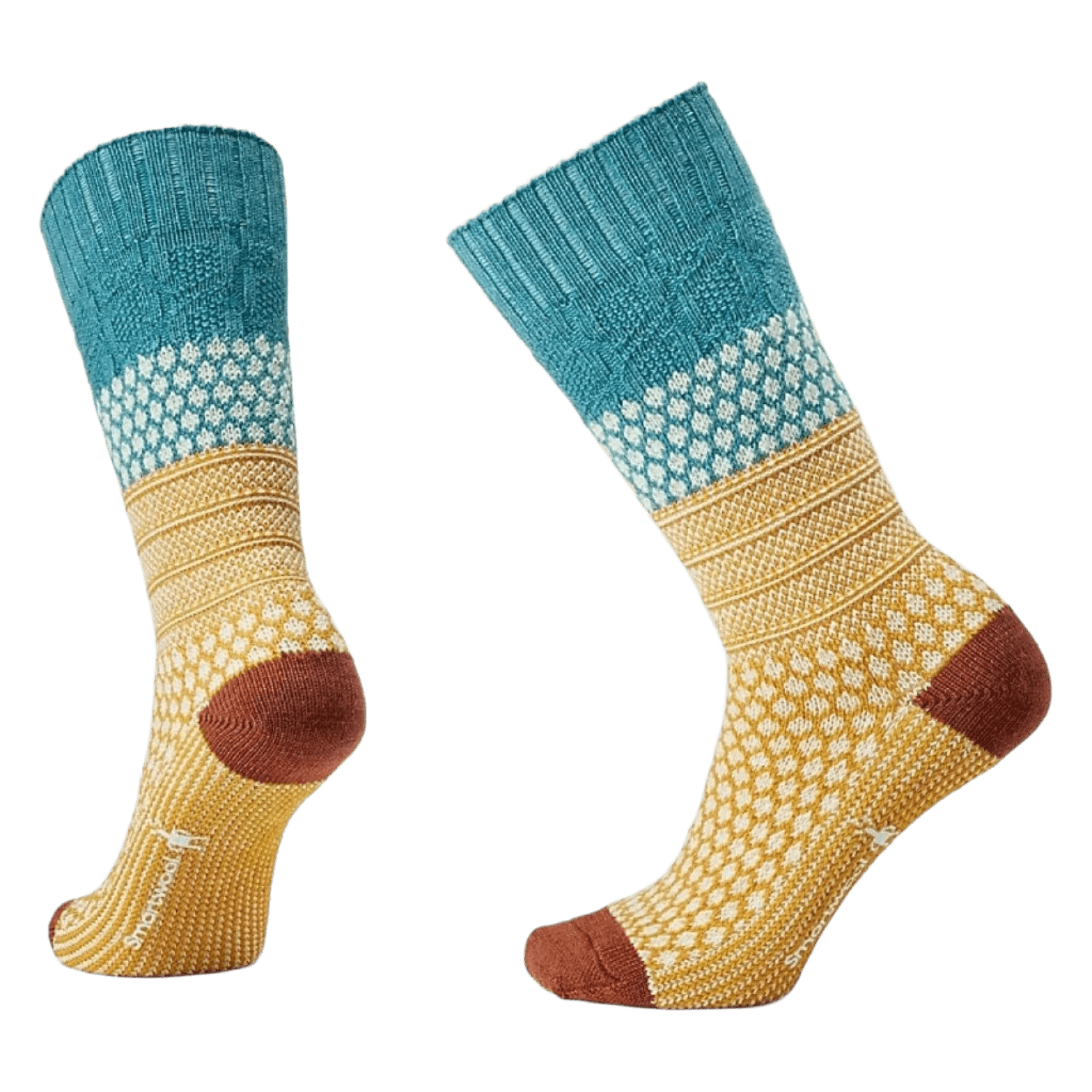 Smartwool 06. SOCKS - WOMENS SOCKS - WOMENS SOCKS CREW Women's Everyday Popcorn Cable Full Cushion Crew Socks L81 CASCADE GREEN