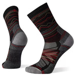 Smartwool 06. SOCKS - MENS SOCKS - MENS SOCKS CREW Hike Light Cushion Mountain Range Pattern Crew Socks 001 BLACK