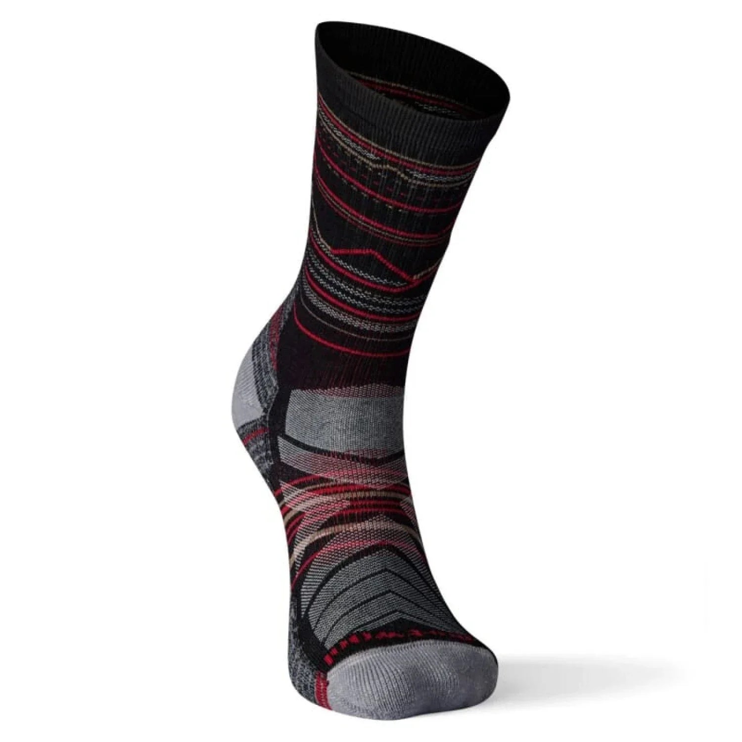 Smartwool 06. SOCKS - MENS SOCKS - MENS SOCKS CREW Hike Light Cushion Mountain Range Pattern Crew Socks 001 BLACK