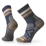 Smartwool 06. SOCKS - MENS SOCKS - MENS SOCKS CREW Hike Light Cushion Striped Mid Crew Socks 092 DEEP NAVY