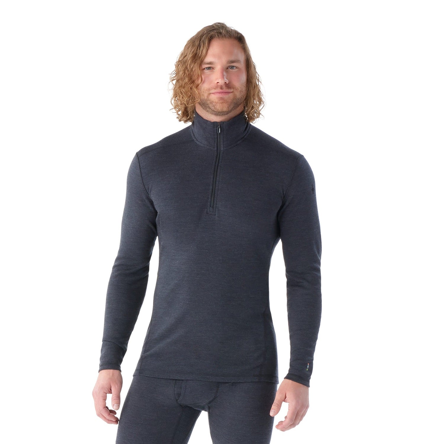 Smartwool 01. MENS APPAREL - MENS SKI - MENS THERMAL TOPS Men's Classic Thermal Merino Base Layer 1/4 Zip 010 CHARCOAL HEATHER