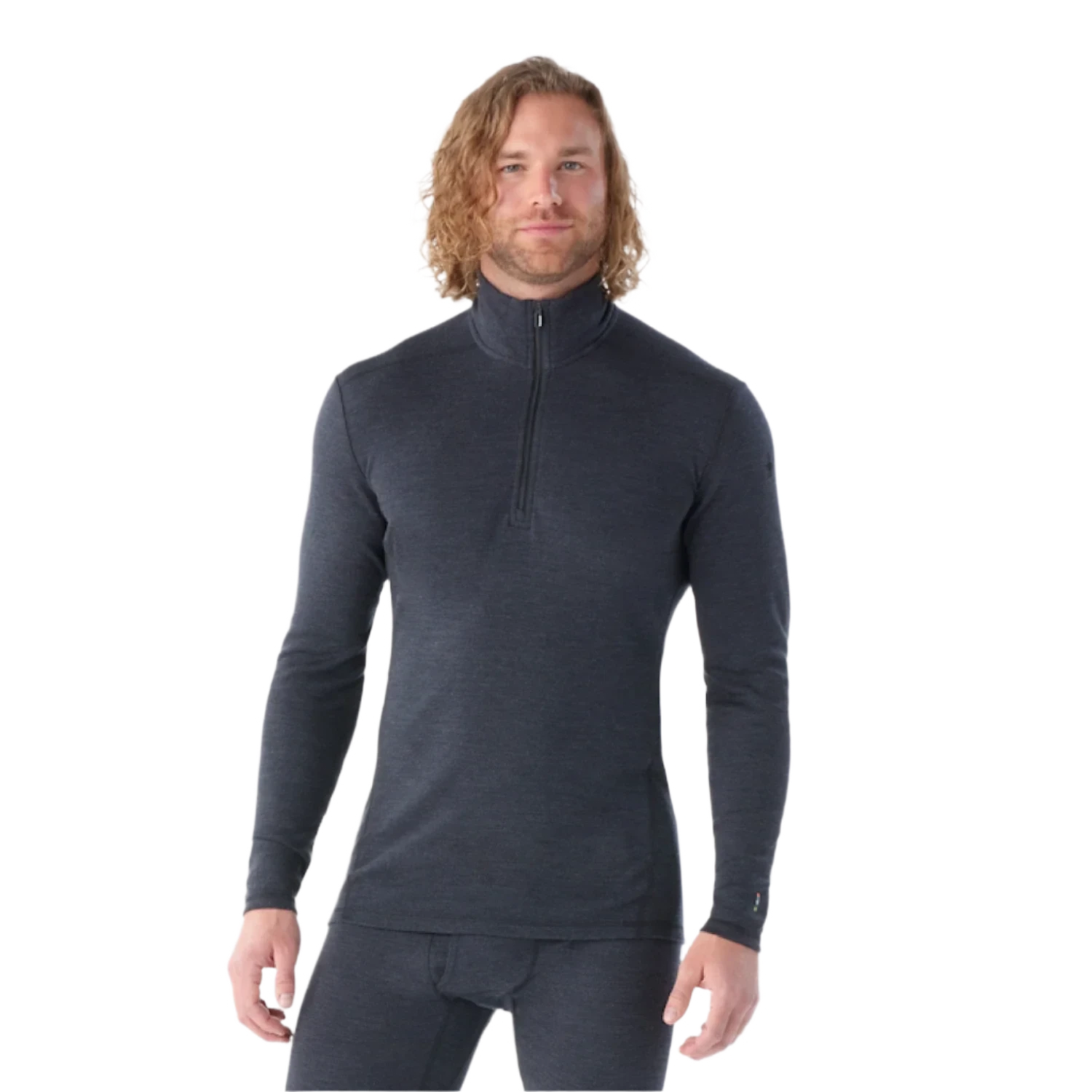 Smartwool 01. MENS APPAREL - MENS SKI - MENS THERMAL TOPS Men's Classic Thermal Merino Base Layer 1/4 Zip 010 CHARCOAL HEATHER