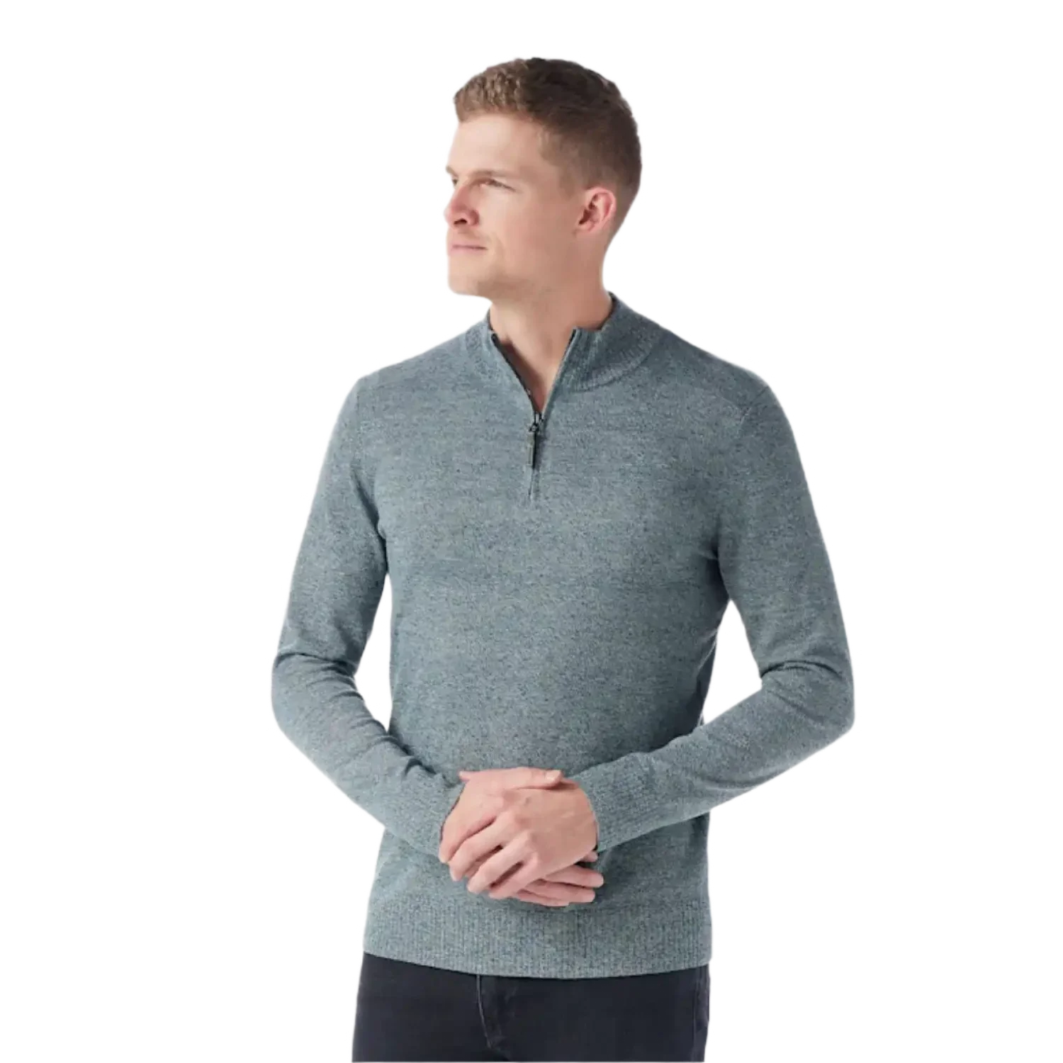 Smartwool 01. MENS APPAREL - MENS HOODIES|SWEATERS - MENS PO Q ZIP Men's Sparwood 1/2 Zip Sweater M78 TWILIGHT BLUE MARL