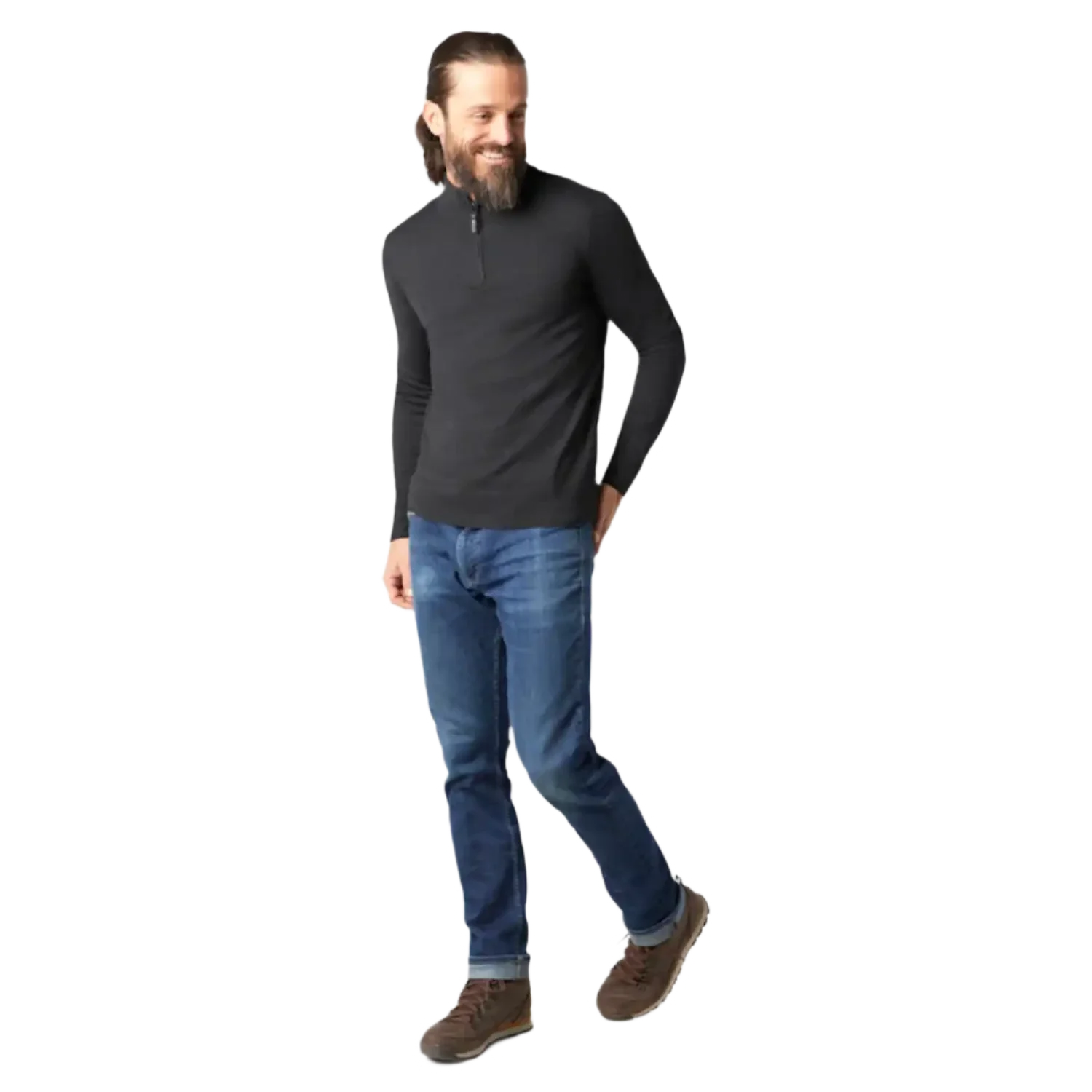 Smartwool 01. MENS APPAREL - MENS HOODIES|SWEATERS - MENS PO Q ZIP Men's Sparwood 1/2 Zip Sweater 010 CHARCOAL HEATHER