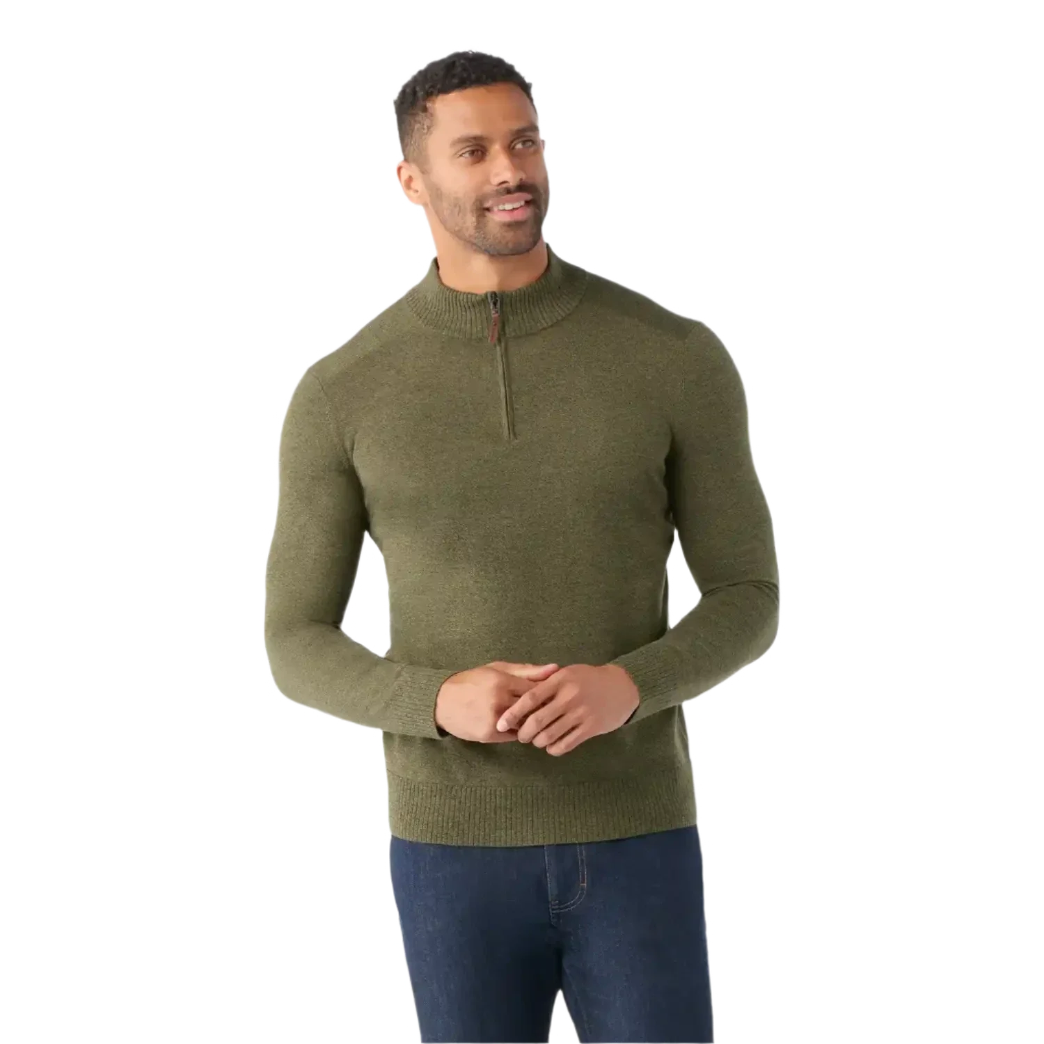 Smartwool 01. MENS APPAREL - MENS HOODIES|SWEATERS - MENS PO Q ZIP Men's Sparwood 1/2 Zip Sweater K90 NORTH WOODS HEATHER-WINTER MOSS HEATHER