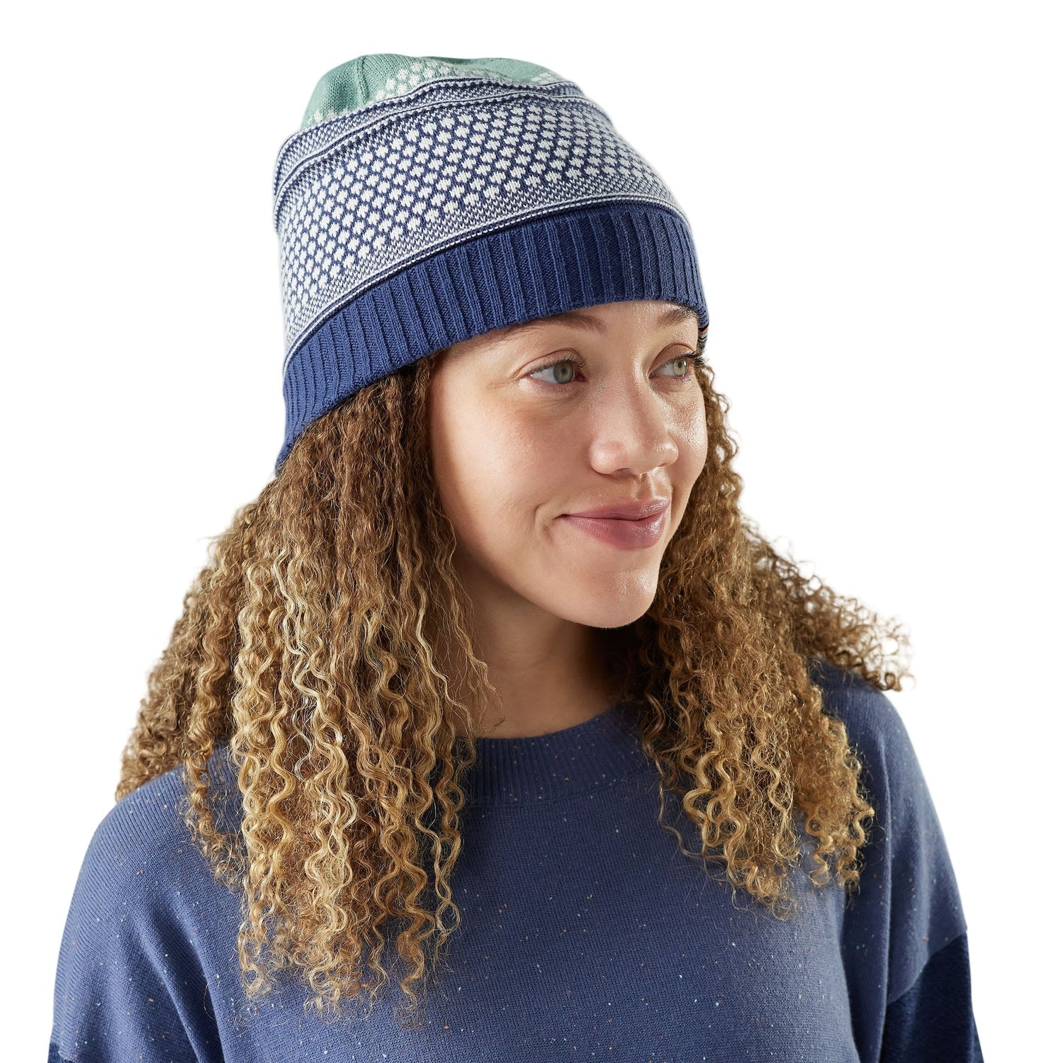Smartwool 11. HATS - HATS WINTER - HATS WINTER Popcorn Cable Reversible Beanie P43 NIGHTFALL BLUE