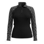 Smartwool 02. WOMENS APPAREL - WOMENS SKI - WOMENS THERMAL TOPS Women's Classic Thermal Merino Base Layer 1/4 Zip N86 BLACK DIGI SNOW